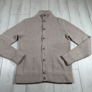 Theory Men Long Sleeve Cardigan Sweater Sz Large Wool Knitted Minimalist